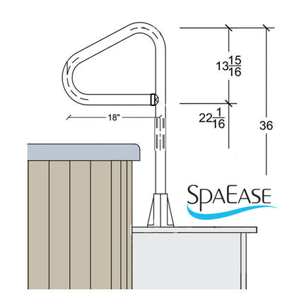 36" Deck Mount SpaEase Access Rail - Black